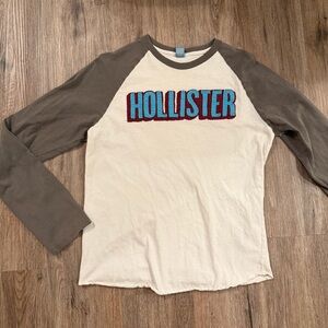 Vintage Y2K Hollister Baseball Shirt Men’s Large Logo Spell Out Preppy 90s Retro
